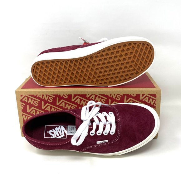 VANS Womens Size VN0A5HZS9G8 Authentic Pig Suede Pomegranate Red Low Top Sneaker - Picture 3 of 10